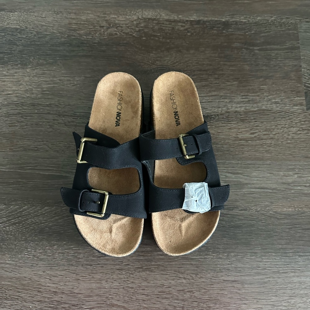 Fashion Nova Black and Brown Platform Shoes